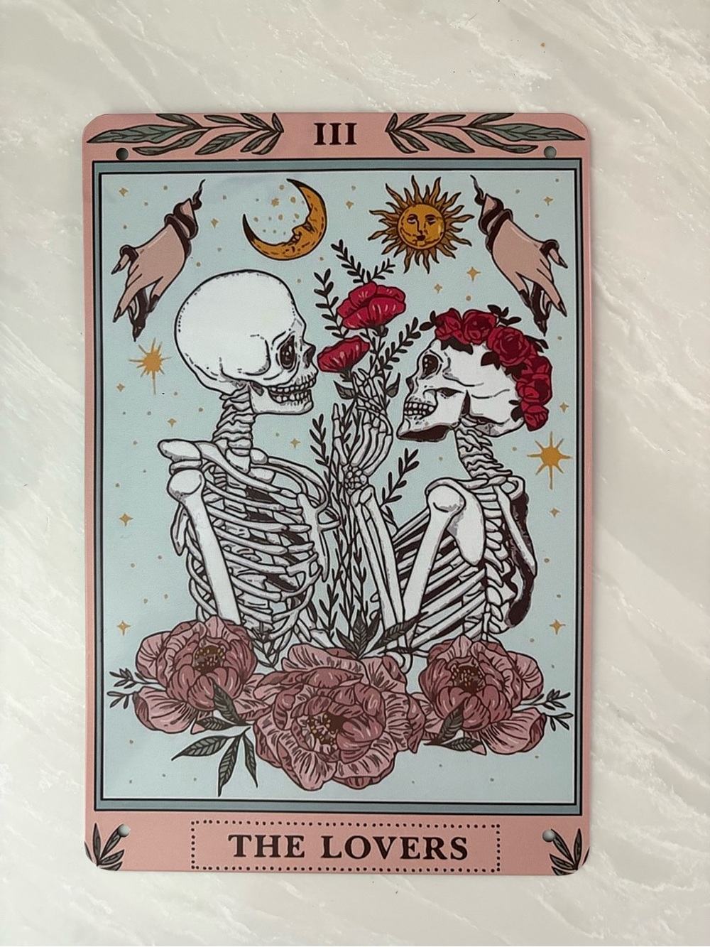 The Lovers Tarot Card Tin Sign
